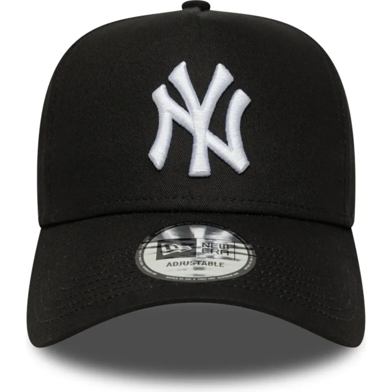 schwarze-snapback-kappe-mit-gebogenem-schirm-e-frame-league-essential-der-new-york-yankees-mlb-von-new-era