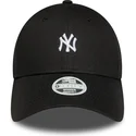 schwarze-gebogene-verstellbare-damenkappe-9forty-mini-logo-der-new-york-yankees-mlb-von-new-era