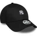 new-era-new-york-yankees-mlb-9forty-mini-logo-justerbar-svart-kurvad-keps-for-dam