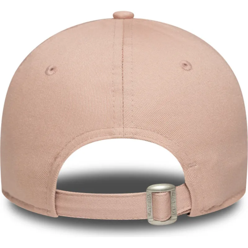 gebogene-rosa-verstellbare-damenkappe-9forty-mini-logo-new-york-yankees-mlb-von-new-era