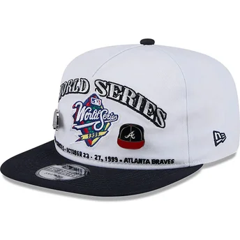 Vit och svart snapback platt keps Golfer Championship Pin av New York Yankees & Atlanta Braves MLB från New Era