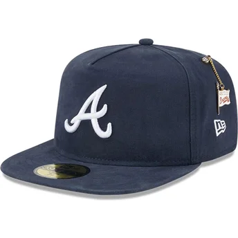 Casquette plate bleue marine ajustée 59FIFTY A Frame Championship Side Flag Atlanta Braves MLB New Era