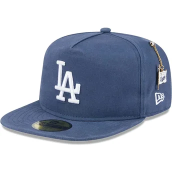 Los Angeles Dodgers MLB New Era 59FIFTY A Frame Championship Side Flag angepasste blaue Flat Cap