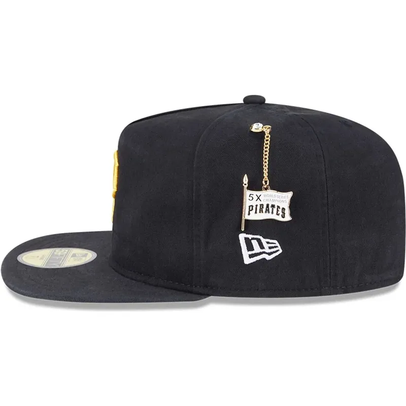 schwarze-enganliegende-59fifty-a-frame-flatcap-championship-side-flag-der-pittsburgh-pirates-mlb-von-new-era