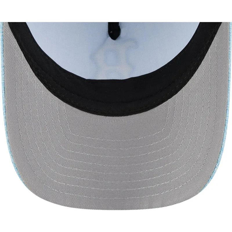 hellblaue-snapback-kappe-mit-gebogenem-schirm-9forty-m-crown-a-frame-cotton-weave-der-boston-red-sox-mlb-von-new-era