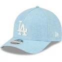 casquette-courbee-bleue-claire-snapback-9forty-m-crown-a-frame-cotton-weave-los-angeles-dodgers-mlb-new-era