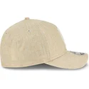 casquette-courbee-beige-snapback-9forty-m-crown-a-frame-cotton-weave-los-angeles-dodgers-mlb-new-era