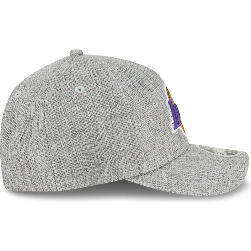 gra-kurvad-snapback-keps-9forty-m-crown-a-frame-cotton-weave-fran-los-angeles-lakers-nba-av-new-era