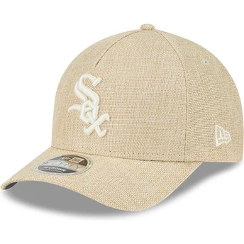 Καπέλο με καμπύλο γείσο beige snapback 9FORTY M-Crown A Frame Cotton Weave των Chicago White Sox MLB από την New Era