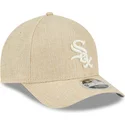 bezowa-czapka-z-zakrzywionym-daszkiem-snapback-9forty-m-crown-a-frame-cotton-weave-chicago-white-sox-mlb-od-new-era