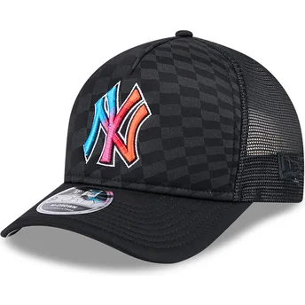 Casquette trucker noire 9FORTY M-Crown A Frame Gradient Raceway New York Yankees MLB New Era