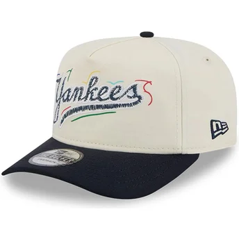 Καπέλο καμπύλο λευκό και μαύρο snapback Golfer Team Scribble των New York Yankees MLB από τη New Era