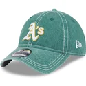 verstellbare-grune-9twenty-washed-contrast-kappe-der-oakland-athletics-mlb-von-new-era