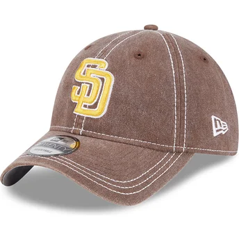 Καφέ ρυθμιζόμενο καπέλο με καμπύλη 9TWENTY Washed Contrast των San Diego Padres MLB της New Era