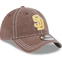 casquette-courbee-marron-ajustable-9twenty-washed-contrast-san-diego-padres-mlb-new-era