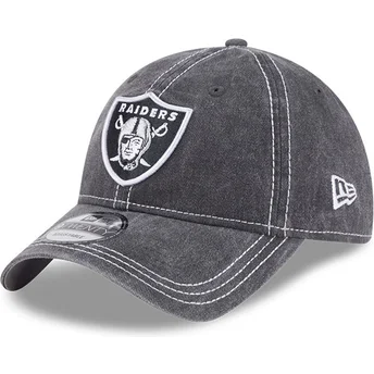 Γκρι καμπυλωτό ρυθμιζόμενο καπέλο 9TWENTY Washed Contrast Las Vegas Raiders NFL της New Era
