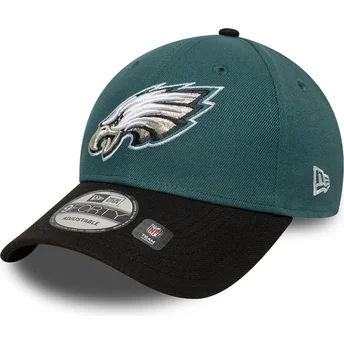 New Era Curved Brim 9FORTY The League Philadelphia Eagles NFL Green and Black Adjustable Cap