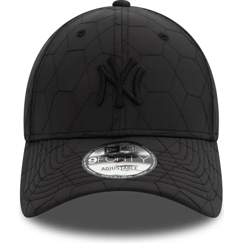 new-era-new-york-yankees-mlb-9forty-quiltad-justerbar-svart-bojd-keps-med-svart-logotyp