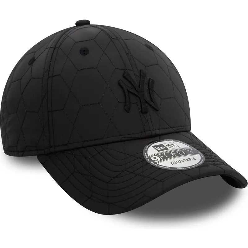 new-era-new-york-yankees-mlb-9forty-quiltad-justerbar-svart-bojd-keps-med-svart-logotyp