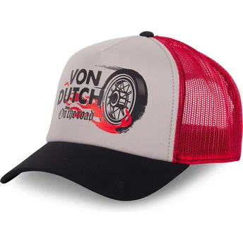 Καπέλο trucker γκρι, κόκκινο και μαύρο CREW21 από Von Dutch