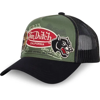 Czapka trucker zielono-czarna PATCHES05 Von Dutch