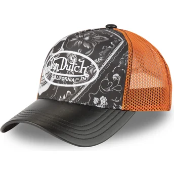 Casquette trucker noire et orange SUBL01 Von Dutch