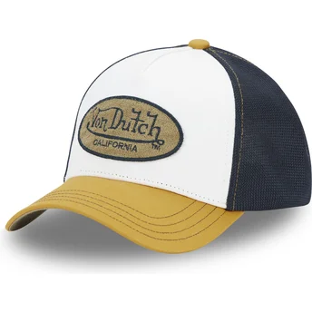 Casquette trucker blanche, noire et jaune TERRY04 Von Dutch