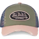 von-dutch-used-03-green-pink-and-blue-trucker-hat