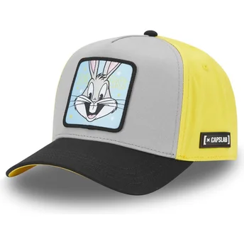 Γκρι, κίτρινο και μαύρο καπέλο snapback Bugs Bunny LOO11 BEP1 Looney Tunes της Capslab με καμπυλωτή γείσα