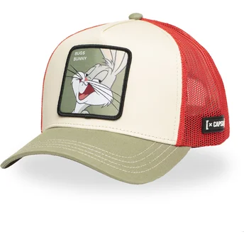 Καπέλο τρακερ μπεζ, κόκκινο και πράσινο Bugs Bunny LOO11 BUG1 Looney Tunes από Capslab