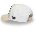 capslab-looney-tunes-daffy-duck-loo11-daf2-snapback-beige-und-weisse-kappe-mit-gebogenem-schirm