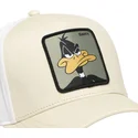 casquette-courbee-beige-et-blanche-snapback-daffy-duck-loo11-daf2-looney-tunes-capslab