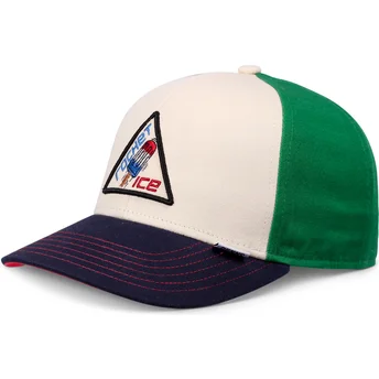 Καπέλο καμπυλωτό μπεζ, πράσινο και μπλε snapback για αγόρι Rocket Ice Food από την Djinns