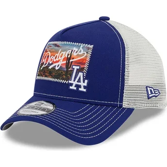 Casquette trucker bleue et blanche 9FORTY A Frame Patch Spring Training Fan Pack 2025 Los Angeles Dodgers MLB New Era