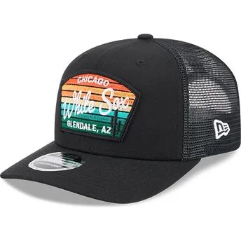 Schwarze 9SEVENTY Stretch Snap Mesh Trucker-Kappe Spring Training Fan Pack 2025 der Chicago White Sox MLB von New Era
