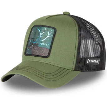 Καπέλο trucker πράσινο και μαύρο ελάφι Forest FOR2 Beasts της Capslab