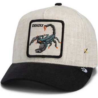 Καπέλο με κυρτό γείσο μπεζ και μαύρο snapback σκορπιός Deadly Lethal Linen Rugged Comfort The Farm από Goorin Bros.