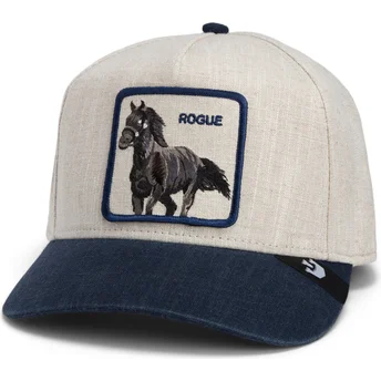 Καπέλο με καμπύλη μπεζ και μπλε ναυτικό snapback άλογο Rogue Thread Rebel Rugged Comfort The Farm από Goorin Bros.
