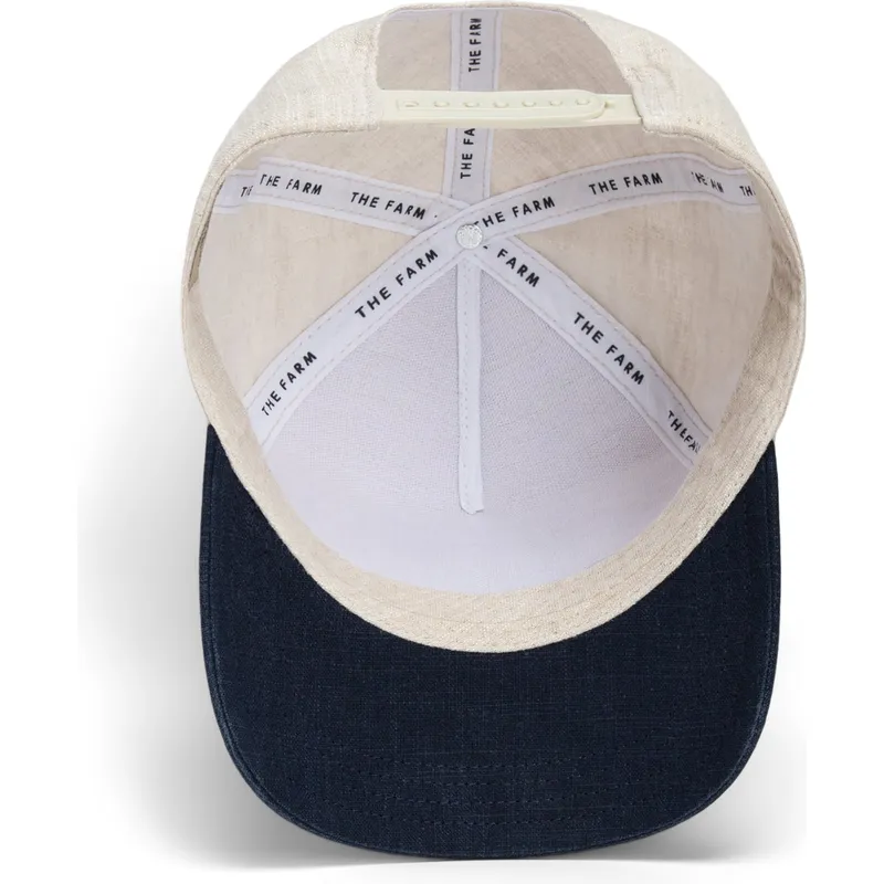 beige-und-marineblaue-gebogene-snapback-kappe-pferd-rogue-thread-rebel-rugged-comfort-the-farm-von-goorin-bros