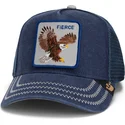 casquette-trucker-bleue-marine-aigle-fierce-bird-of-prey-core-canvas-the-farm-goorin-bros