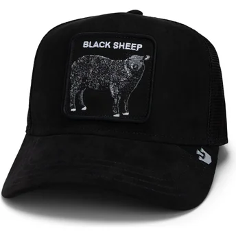 Casquette trucker noire mouton The Suede Sheep Global Core Micro Suede The Farm Goorin Bros.