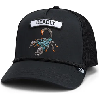 Czarna czapka trucker z motywem skorpiona GB2 Deadly Scorp The Rocker The Farm od Goorin Bros.