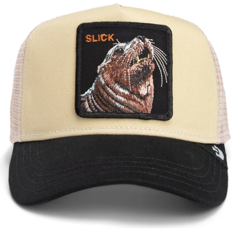 trucker-cap-beige-und-schwarz-robbe-the-slick-seal-fab-farm-von-goorin-bros
