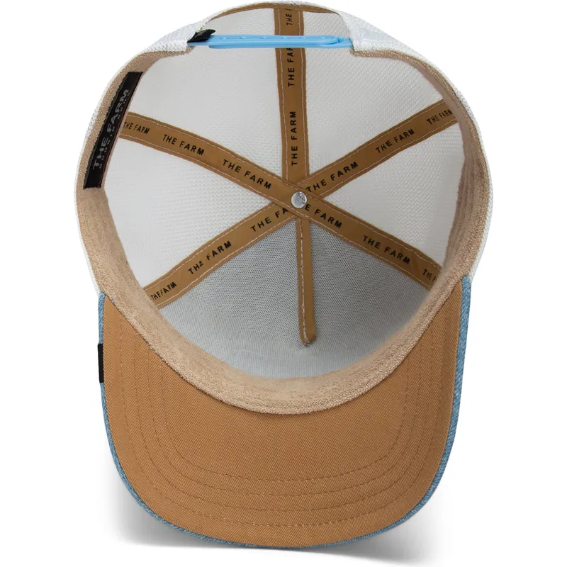 goorin-bros-die-farm-weisse-und-blaue-trucker-kappe-gallo-cock-rooster-fan-institution-ball-club-global-core-denim