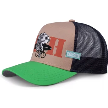 Coastal Fish HFT Beige and Green Trucker Hat