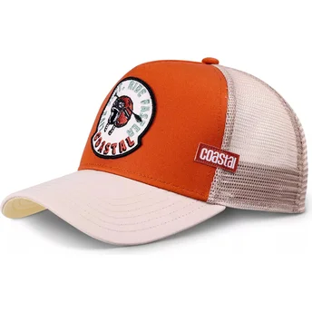 Coastal Live Fast Ride Faster HFT Orange and Beige Trucker Hat