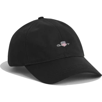 Μαύρο ρυθμιζόμενο καπέλο με καμπύλο γείσο Shield Cotton Twill Black από την Gant