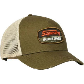 Πράσινο καπέλο trucker Dirt Road Dark Khaki της Superdry