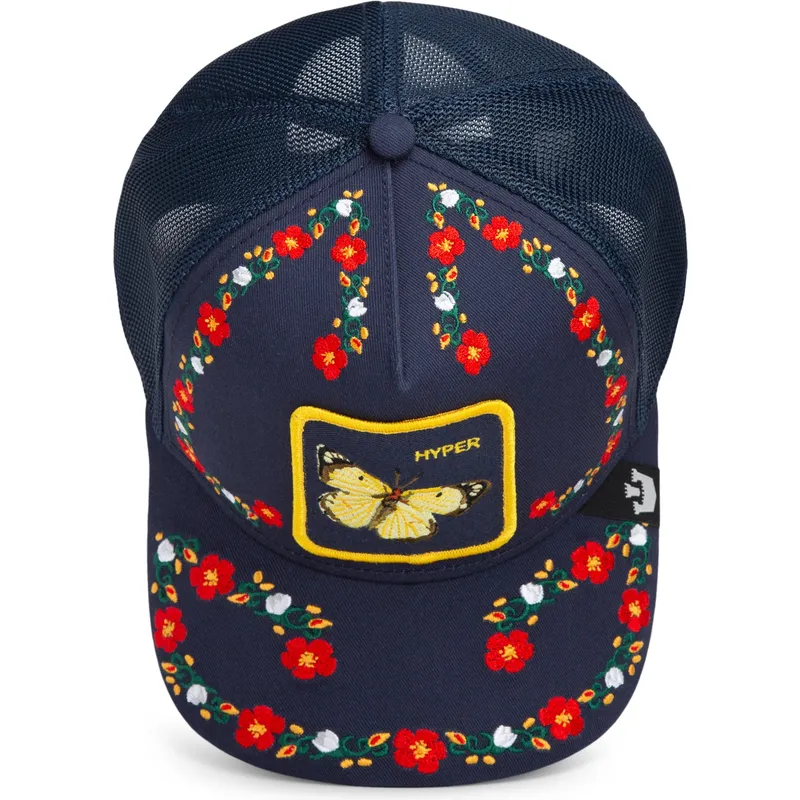 goorin-bros-schmetterling-hyper-aktive-flora-fauna-the-farm-navy-blau-trucker-hut
