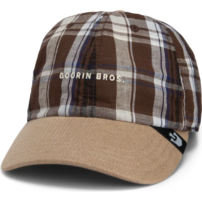 goorin-bros-gebogener-schirm-frag-deine-mutter-papa-cap-madras-the-farm-braun-snapback-cap